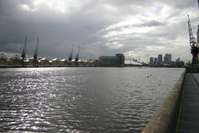 Halfway along the Royal Victoria Dock