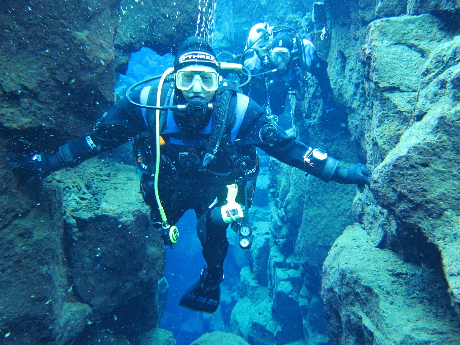 Between the Eurasian and North American plates